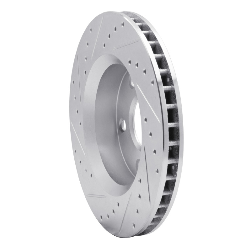 Jeep Wrangler Brake Rotor (1) - Front Right - R1 Concepts - Drilled & Slotted - Silver - `07-`18